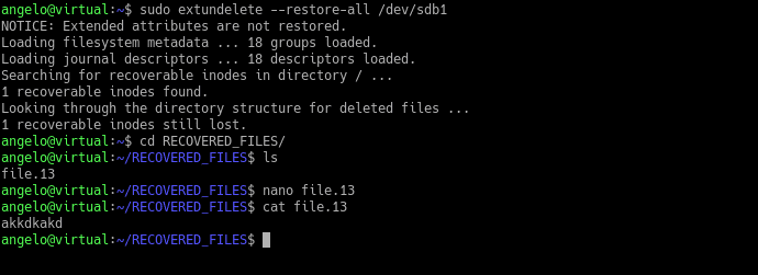 Восстановление удалённых файлов в Linux